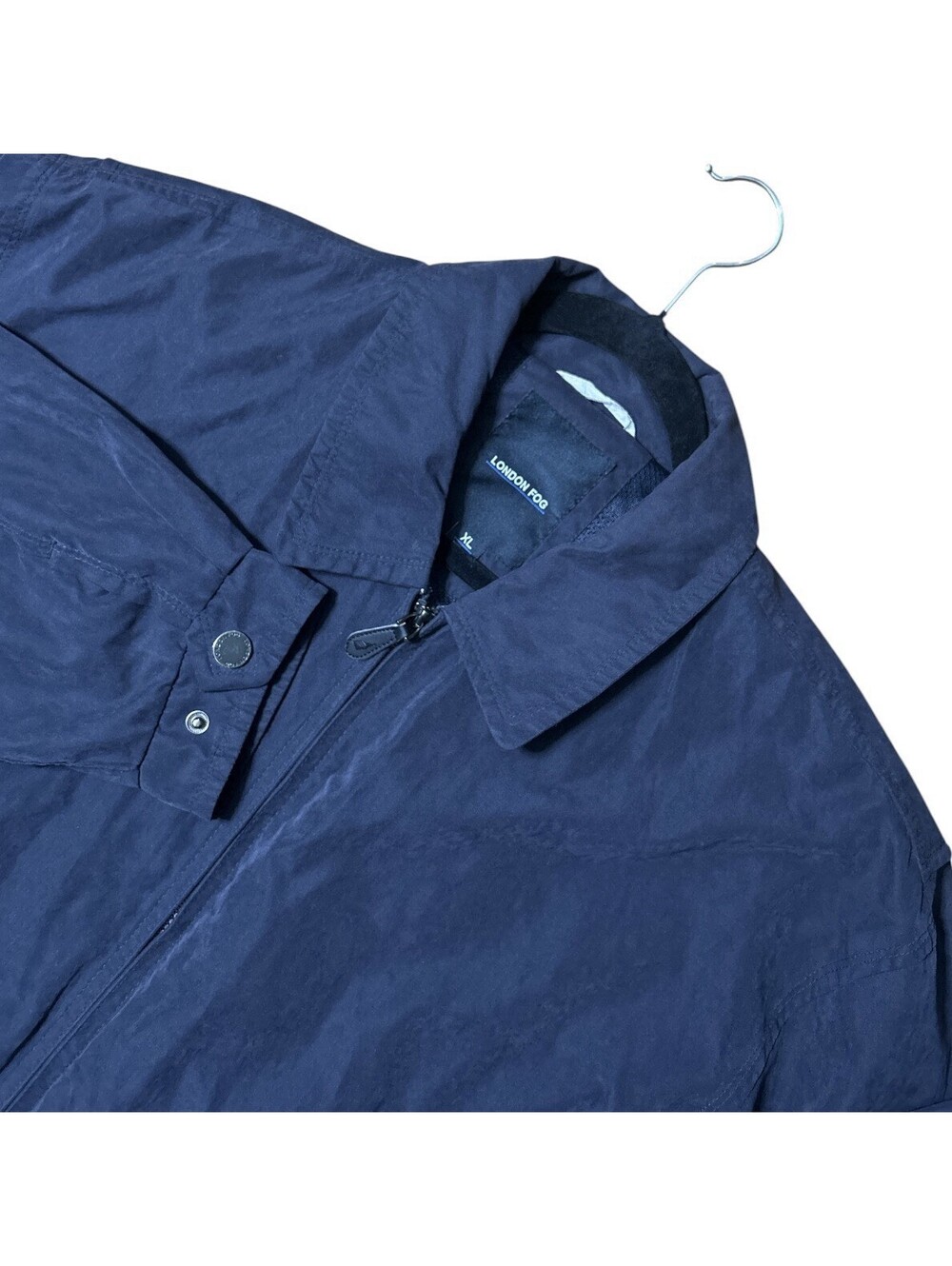 London Fog Harrington Jacket Men’s XL Navy Lightweight Golf Windbreaker Plaid
